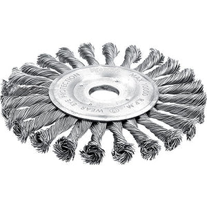 SPAZZOLA ACCIAIO RITORTO + FORO 7706 WOKIN - MM 125 F.MM 22,2 770605- 4 pezzi