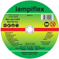 DISCO ABRASIVO TAGLIO GRANITO LAMPIFLEX - MM 115X22,2 H.MM 1,6- 25 pezzi