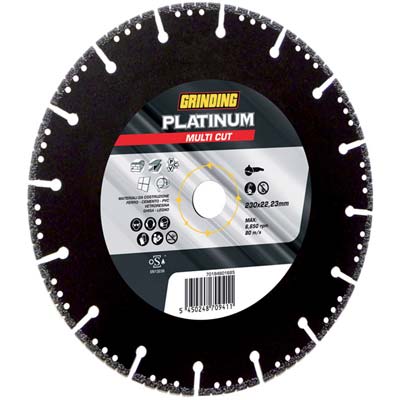 DISCO DIAMANTATO PLATINUM MULTI CUT GRINDING  MM 230X22,2 H.MM 3,1