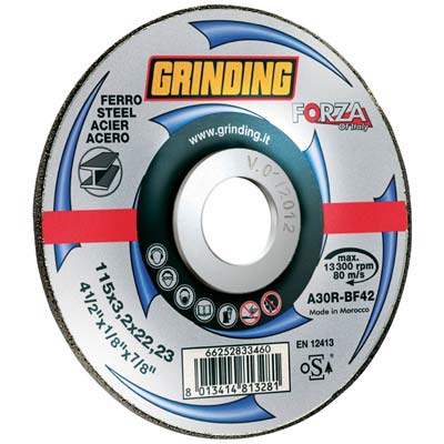 DISCO ABRASIVO TAGLIO FERRO DEPRESSO FORZA - MM 115X22,2 H.MM 3,2- 25 pezzi