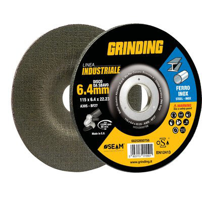 DISCO ABRASIVO SBAVO FERRO DEPRESSO INDUSTRIAL - MM 230X22,2 H.MM 6,8- 10 pezzi