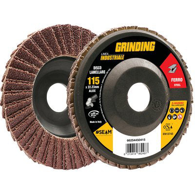 DISCO A LAMELLE RADIALI CORINDONE INDUSTRIAL - MM 115X22,2 GRANA  60- 10 pezzi