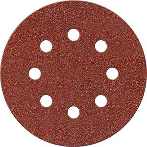 DISCO ABRASIVO FIBRATO VELCRATO 8 FORI IMPERIAL - MM 125X22,2 GRANA 280 CF=PZ 100- 1 confezioni