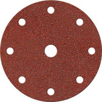 DISCO ABRASIVO FIBRATO VELCRATO 9 FORI IMPERIAL - MM 150X22,2 GRANA 280 CF=PZ 100- 1 confezioni