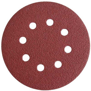 DISCO ABRASIVO FIBRATO VELCRATO 8 FORI IMPERIAL - MM 125X22,2 GRANA 120 CF=PZ 6- 6 confezioni