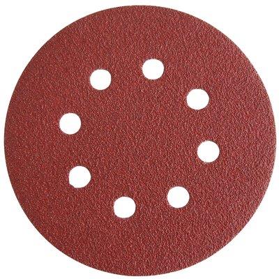 DISCO ABRASIVO FIBRATO VELCRATO 8 FORI IMPERIAL - MM 125X22,2 GRANA  60 CF=PZ 6- 6 confezioni