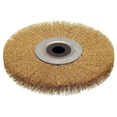 SPAZZOLA ACCIAIO CIRCOLARE + FORO CEBO  MM 150X28 F.MM 16