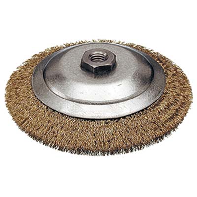 SPAZZOLA ACCIAIO CONICA + FILETTO CEBO - MM 120 F.M14- 2 pezzi