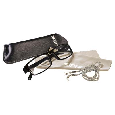 CUSTODIA OCCHIALE LETTURA ZIPPO - CORDINO + PEZZA MICROFIBRA- 25 pezzi