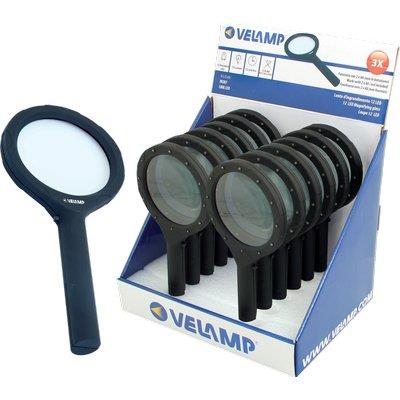 LENTE INGRANDIMENTO + LED VELAMP - PC MM 85 3X LED 12 2X STILO AA ESCLUSE CF=PZ 12- 1 confezioni