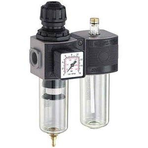 GRUPPO FILTRO REGOLATORE LUBRIFICATORE E/12/2 ANI  MODULARE ATTACCO 1/4F +MANOMETRO