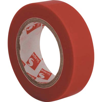 NASTRO PVC ISOLANTE SCAPA - ROSSO MM 15 ML 10- 20 pezzi