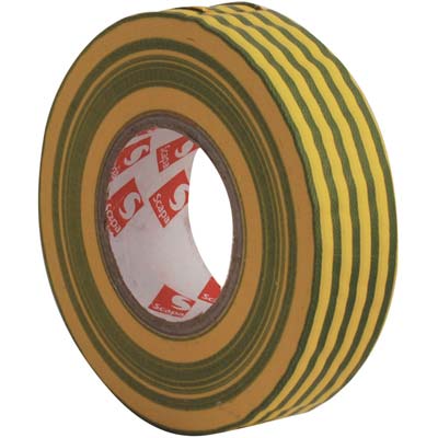 NASTRO PVC ISOLANTE SCAPA - GIALLO VERDE MM 19 ML 25- 10 pezzi