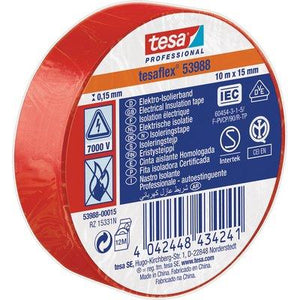 NASTRO PVC ISOLANTE IMQ TESA - ROSSO MM 15 ML 10- 20 pezzi
