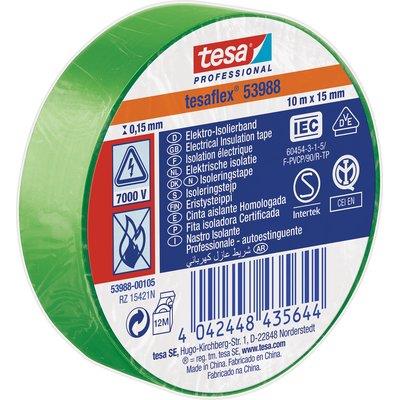 NASTRO PVC ISOLANTE IMQ TESA - VERDE MM 15 ML 10- 20 pezzi