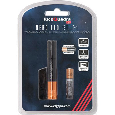 TORCIA LED NERO LED SLIM EXPO LUCE QUADRA - WATT 0,5 1XMINI STILO AAA INCLUSA- 2 pezzi