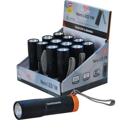 TORCIA LED NERO LED 1 EXPO LUCE QUADRA - WATT 3 3XMINI STILO AAA INCLUSA CF=PZ 12- 1 confezioni