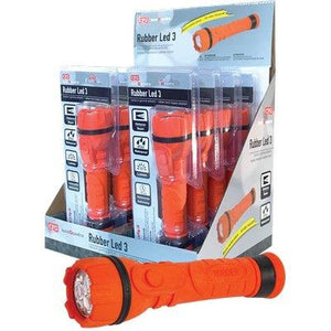 TORCIA LED RUBBER LED 3 EXPO LUCE QUADRA - LUMEN 55 3XMINI STILO AAA NON INCLUSE CF=PZ 8- 1 confezioni