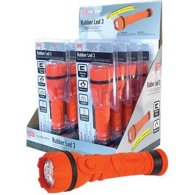 TORCIA LED RUBBER LED 3 EXPO LUCE QUADRA - LUMEN 55 3XMINI STILO AAA NON INCLUSE CF=PZ 8- 1 confezioni