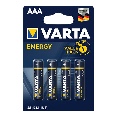 PILA MINI STILO AAA ENERGY VARTA - ALCALINA VOLT 1,5 CF=PZ 4- 10 confezioni