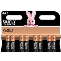 PILA STILO AA SIMPLY DURACELL - ALCALINA VOLT 1,5 CF=PZ 8- 12 confezioni
