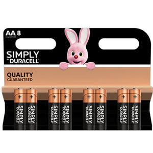PILA STILO AA SIMPLY DURACELL - ALCALINA VOLT 1,5 CF=PZ 8- 12 confezioni