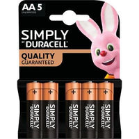 PILA STILO AA SIMPLY DURACELL - ALCALINA VOLT 1,5 CF=PZ 5- 20 confezioni