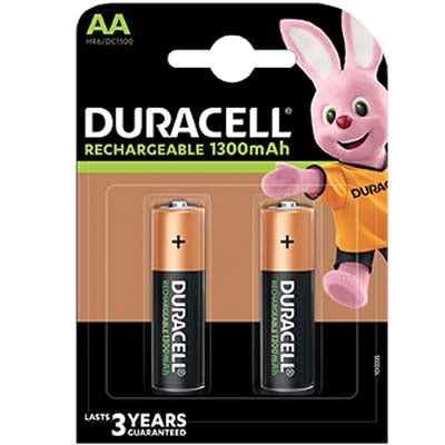 PILA STILO AA RICARICABILE DURACELL - VOLT 1,2 MAH 1300 CF=PZ 2- 10 confezioni