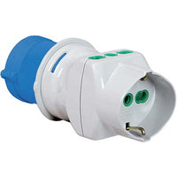 ADATTATORE TRIPLO SPINA BLU16A+SCHUKO FME  2P+T 16A IP44