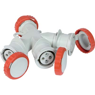 ADATTATORE MULTIPLO SPINA ROSSA  PRESA ROSSA FME  3P+T 16A IP44