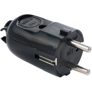 SPINA MOBILE SCHUKO FME - NERO 2P+T 16A- 5 pezzi