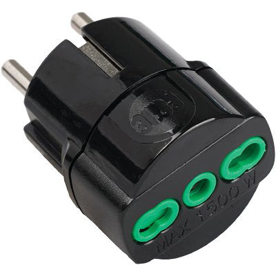 ADATTATORE SCHUKO-16A BIPASSO FME - NERO 2P+T- 5 pezzi