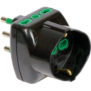 ADATTATORE TRIPLO 16A-16A+SCHUKO FME - NERO 2P+T- 2 pezzi
