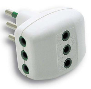 ADATTATORE TRIPLO 10A-10A FME - BIANCO 2P+T- 5 pezzi