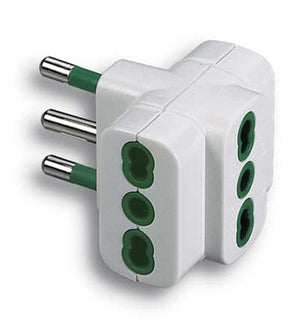 ADATTATORE TRIPLO 16A-16A FME - BIANCO 2P+T- 5 pezzi