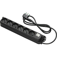 MULTIPRESA BIPASSO SCHUKO + INT.LUM RETAIL FME - NERO POSTI 6 2P+T 16A n°XMMQ 3X10 MT 15- 2 pezzi