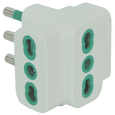 ADATTATORE TRIPLO 16A-16A GARANTI - BIANCO 2P+T- 10 pezzi
