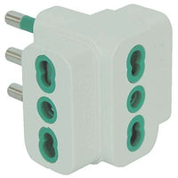 ADATTATORE TRIPLO 16A-16A GARANTI - BIANCO 2P+T- 10 pezzi