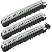 CANALETTA + GRIGLIA KIT PLASTICA ACCIAIO - CM 13X100 H.CM 5 CF=KT 3- 1 confezioni