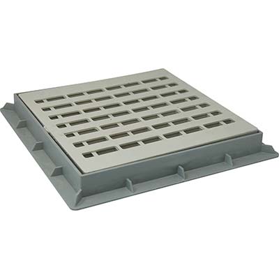 CHIUSINO GRIGLIATO X POZZETTO DERIVAZIONE  PLASTICA CM 40X40 + TELAIO