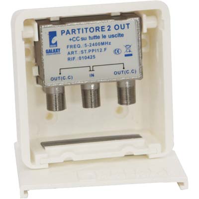 PARTITORE TV SAT ESTERNO  INGRESSO 1 USCITE 2+CC