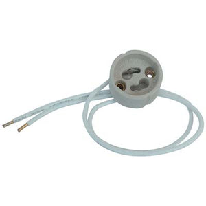 PORTALAMPADA GU10 GZ10 - STEATITE CAVO CM 15- 10 pezzi