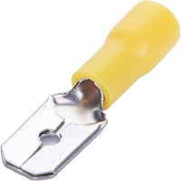 TERMINALE PIATTO MASCHIO A STRINGERE - GIALLO X CAVO MMQ 4,0/6,0 MM 8,1 CF=PZ 15- 12 confezioni