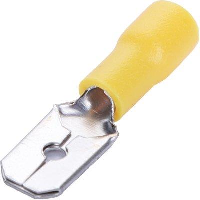 TERMINALE PIATTO MASCHIO A STRINGERE - GIALLO X CAVO MMQ 4,0/6,0 MM 8,1 CF=PZ 15- 12 confezioni