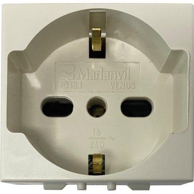 PRESA SCHUKO + SICUREZZA VENUS MARLANVIL - VOLT 250 A 10/16 2P+T- 3 pezzi