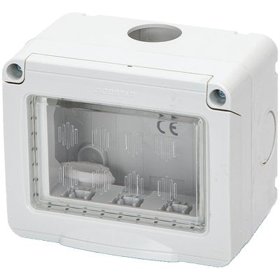 INVOLUCRO A PARETE + PORTELLA IP55 - POSTI 3 MM 101X83 H.MM 65 X ABM- 6 pezzi