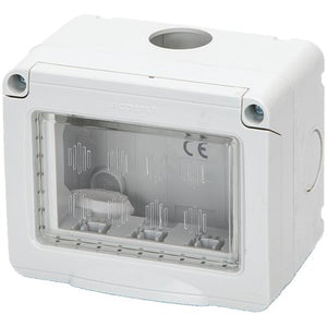 INVOLUCRO A PARETE + PORTELLA IP55 - POSTI 3 MM 101X83 H.MM 65 X ABM- 6 pezzi