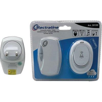 CAMPANELLO + PULSANTE ESTERNO ELECTRALINE  RICEVITORE VOLT 220 PULSANTE 1XA23 INCLUSA