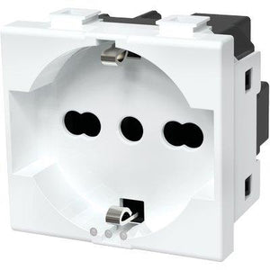 PRESA SCHUKO + SICUREZZA ABM - BIANCO VOLT 250 A 10/16 2P+T- 8 pezzi