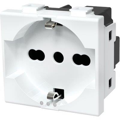PRESA SCHUKO + SICUREZZA ABM - BIANCO VOLT 250 A 10/16 2P+T- 8 pezzi